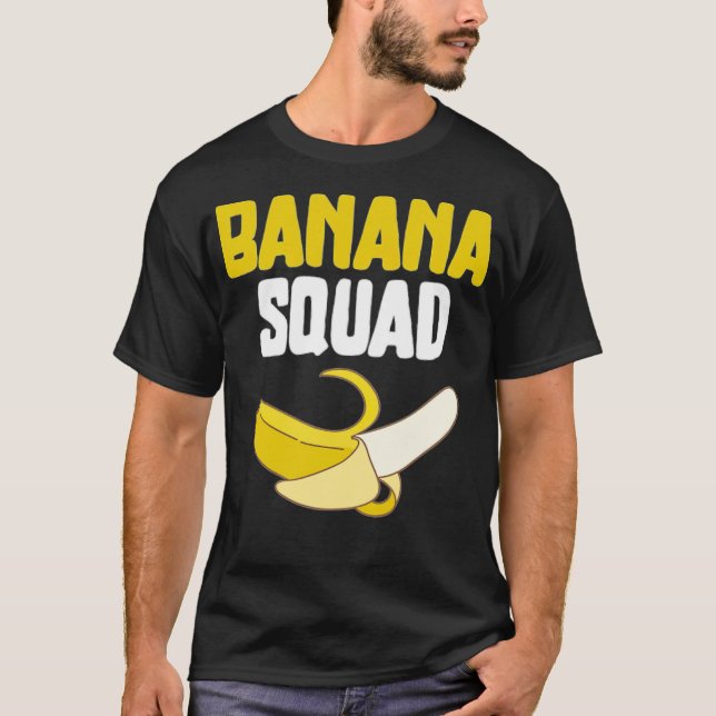 Banana Squad Funny Banana Lovers Vegan Food Funny  T-Shirt (Front)