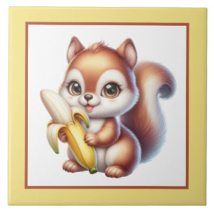 banana squirrel lover home business crafting tile