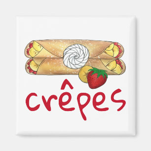Banana Strawberry Crêpes French Food Cuisine Crepe Magnet