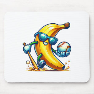 Banana Sungles Face Funny Fruit Cool Banana Funny Mouse Mat
