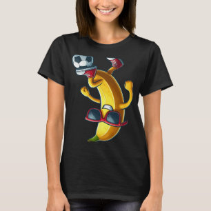 Banana Sungles Playing Soccer Funny Fruit Sport Pl T-Shirt