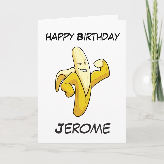 Banana superhero kids superhero birthday cards (Front)