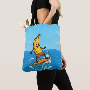 Banana Surfer Tote Bag