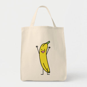 Banana that's happy, celebrating and cheering tote bag