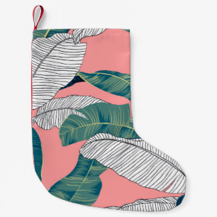 Banana Tree Botanical: Bright Red Seamless Small Christmas Stocking
