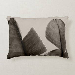 Banana Tree Leaves in Sepia Decorative Cushion