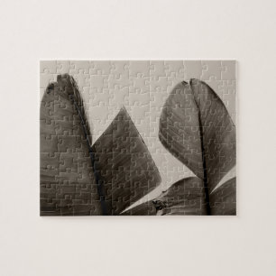 Banana Tree Leaves in Sepia Jigsaw Puzzle
