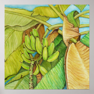 banana tree reproduction from painting poster
