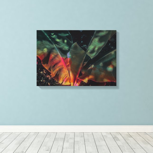 Banana Tree Tropicale Canvas Print (Insitu(Wood Floor))
