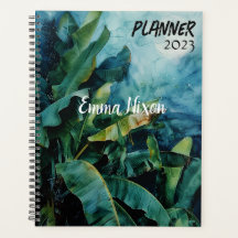 BANANA TREE WATERCOLOR AT NIGHT PLANNER