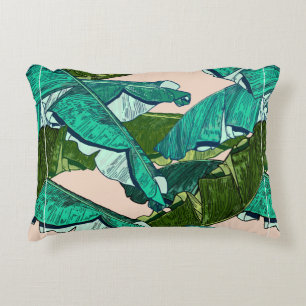 Banana tropical Leaves seamless Pattern Decorative Cushion