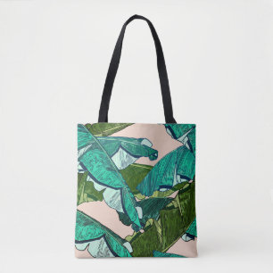 Banana tropical Leaves seamless Pattern Tote Bag