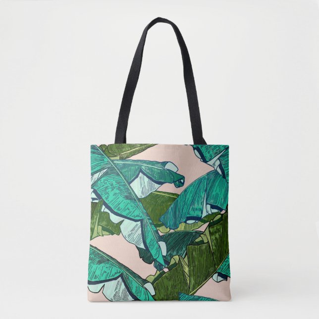 Banana tropical Leaves seamless Pattern Tote Bag (Front)
