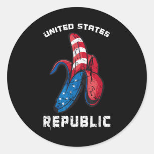 Banana US Flag Patriot America Worst United States Classic Round Sticker