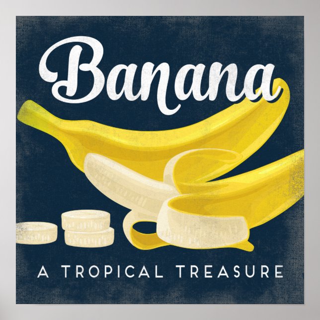 Banana Vintage Fruit Label Poster (Front)