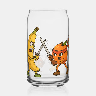 Banana vs. Ninja Orange – Epic Fruit Battle Can Glass