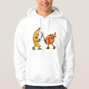 Banana vs. Ninja Orange – Epic Fruit Battle Hoodie
