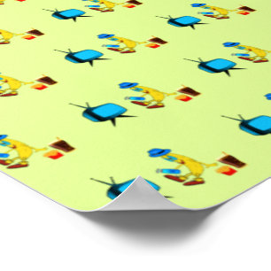 Banana Watching TV Tropical Fruit Lover Gifts Poster