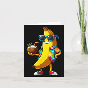 Banana Wearing Sunglasses Drinking Coconut Summer Card