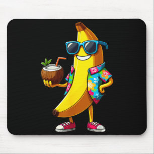 Banana Wearing Sunglasses Drinking Coconut Summer Mouse Mat
