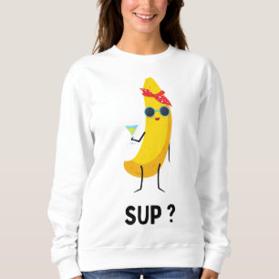 Banana with glasses fruit vegetarians vegans banan sweatshirt