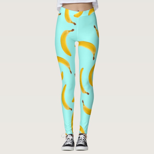 Banana with light blue background leggings (Front)