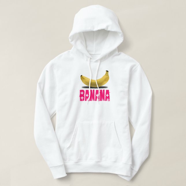 BANANA WITH PINK TEXT HOODIE (Design Front)