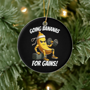 banana working out ceramic tree decoration