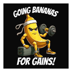 banana working out photo print