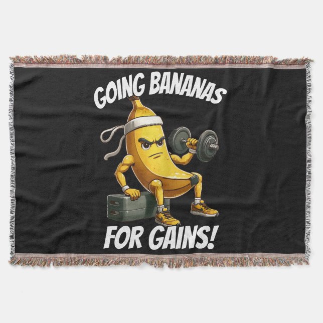 banana working out throw blanket (Front)