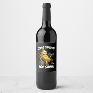 banana working out wine label