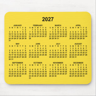 Banana Yellow 2027 Calendar Mouse Mat