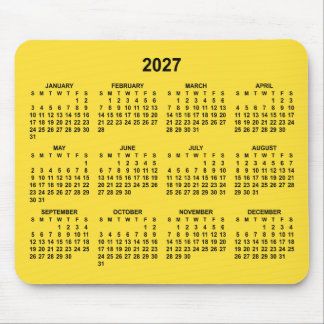 Banana Yellow 2027 Calendar Mouse Mat