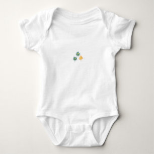 Banana Yellow, Dark Blue Green, decorative Baby Bodysuit