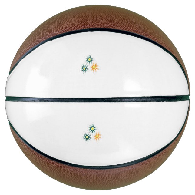 Banana Yellow, Dark Blue Green, decorative Basketball (Front)