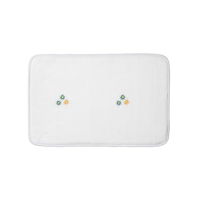 Banana Yellow, Dark Blue Green, decorative Bath Mat (Front)