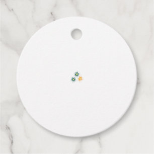 Banana Yellow, Dark Blue Green, decorative Favour Tags