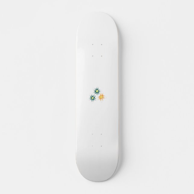 Banana Yellow, Dark Blue Green, decorative Skateboard (Front)