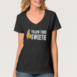 Banana Yellow There Sweetie Cool Minimalist Veg T-Shirt