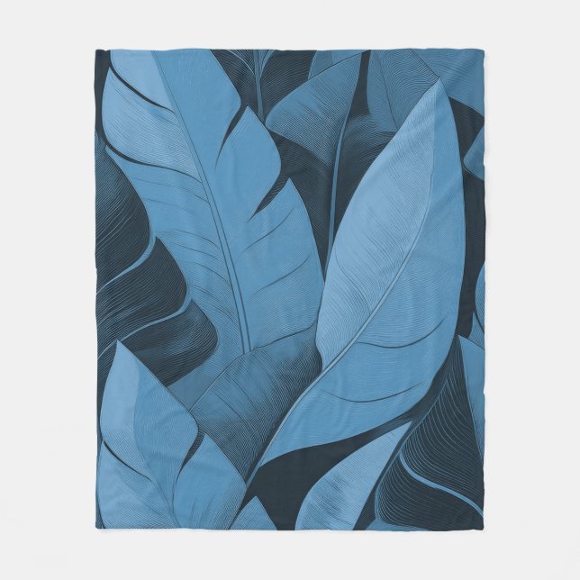 Bananarama Hawaiian Banana Leaves Fleece Blanket (Front)