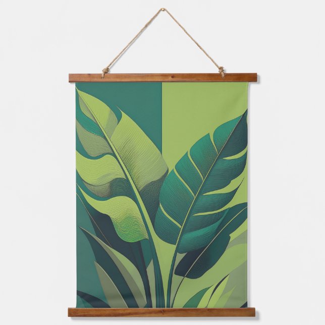Bananarama Hawaiian Banana Leaves  Hanging Tapestry (Front)