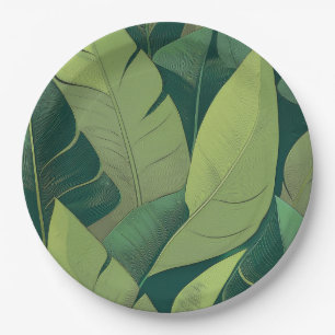 Bananarama Hawaiian Banana Leaves Paper Plate