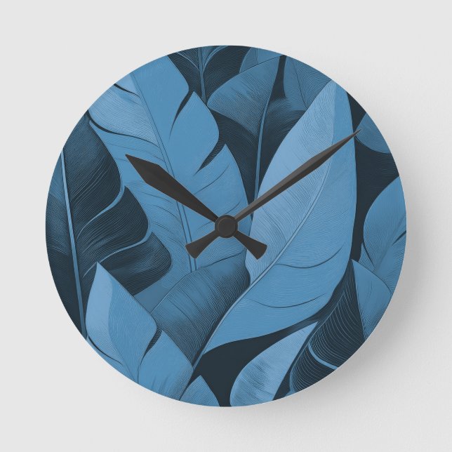 Bananarama Hawaiian Banana Leaves Round Clock (Front)