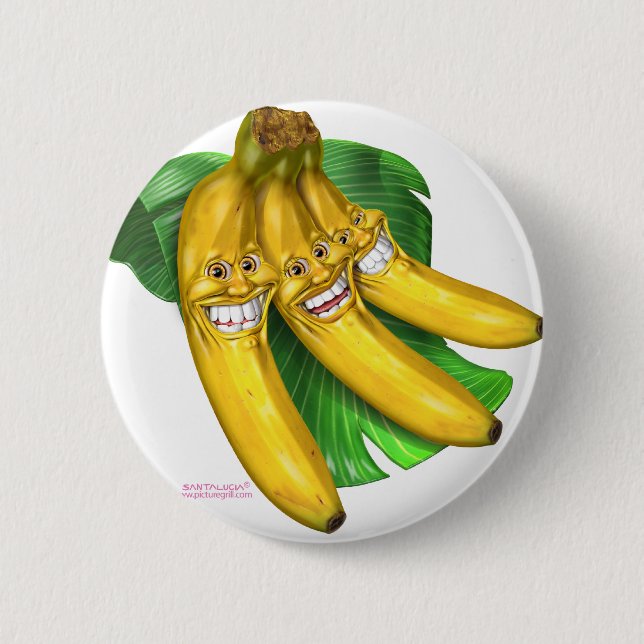 bananas 6 cm round badge (Front)