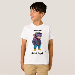 Bananas About Style - Cool Monkey Design for Kids T-Shirt
