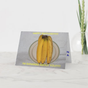 BANANAS ABOUT YOU BIRTHDAY CARD