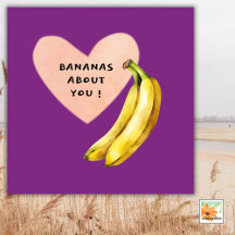 BANANAS ABOUT YOU funny card for any occasion