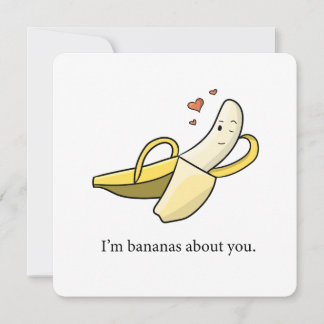 'Bananas about you' valentines day/ love card