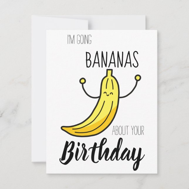 Bananas About Your Birthday Pun Birthday Card (Front)