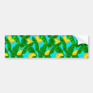 Bananas and leaves watercolor design bumper sticker